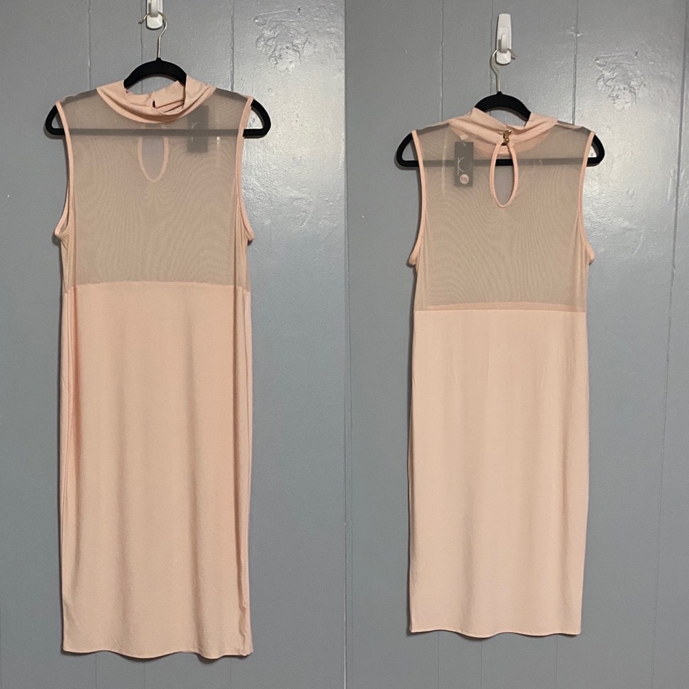 NWT Purple Curves Boutique Peach Dress XXL Sheer